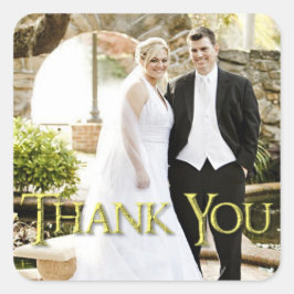 Cuadrada Pegatina "gracias" personalizado