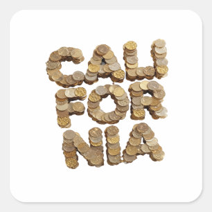 Cuadrada Pegatina gráfica de plata dinámica CALIFORNIA