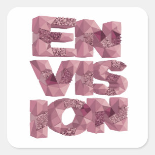 Cuadrada Pegatina gráfica ENVISION rosa brillante