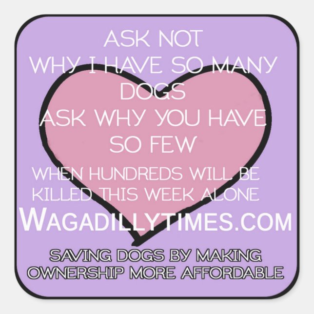 Cuadrada Pegatina Guardar perros (Anverso)