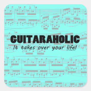 Cuadrada Pegatina Guitaraholic Life Square