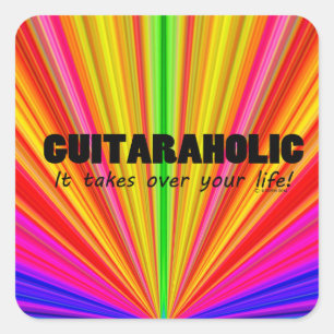 Cuadrada Pegatina Guitaraholic Life Square