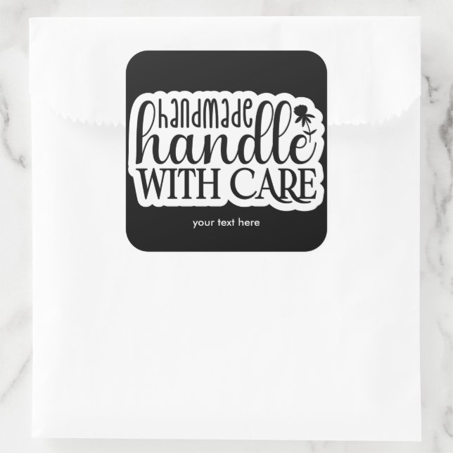 Cuadrada Pegatina hecho a mano (Bolso)