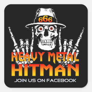 Cuadrada Pegatina hitman Metalizado