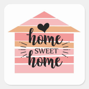 Cuadrada Pegatina Home Sweet Home Square