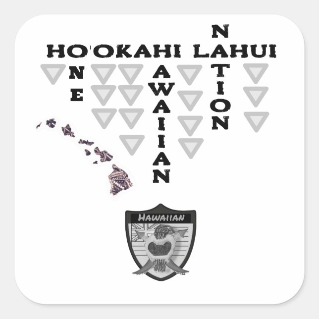 Cuadrada Pegatina Ho'okahi Lahui (Anverso)