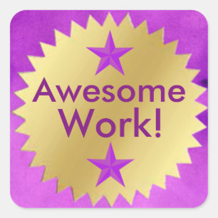 Cuadrada Pegatina impresionante del premio del trabajo del