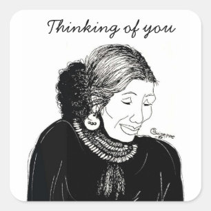 Cuadrada Pegatina indio