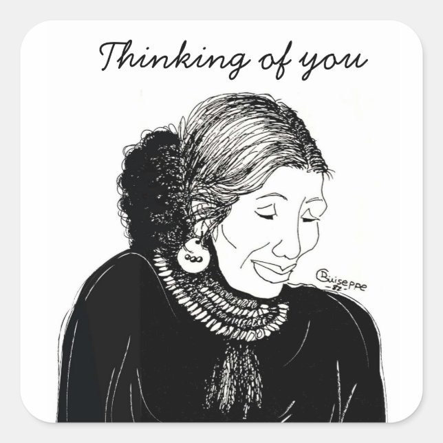 Cuadrada Pegatina indio (Anverso)