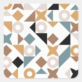 Cuadrada Pegatina infantil geométrica Bauhaus