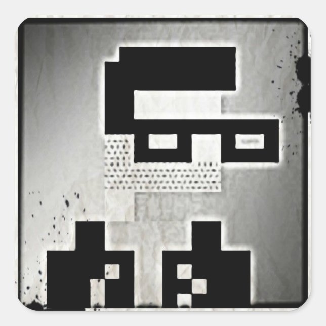 Cuadrada pegatina Inkify de 8 bits (Anverso)
