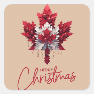 CUADRADA PEGATINA INSPIRADO EN BANDERA CANADIENSE