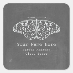 Cuadrada Pegatina inspirado pizarra de la dirección de la