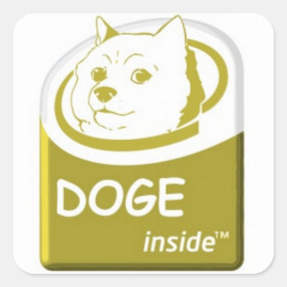 Cuadrada Pegatina interno de Doge