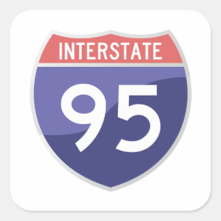 Cuadrada Pegatina Interstate 95 (I-95)