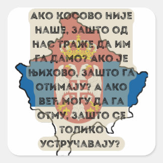 Cuadrada Pegatina Je Srbija de Kosovo
