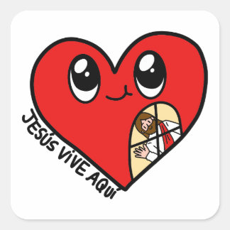 Cuadrada Pegatina Jesús vive aquí Edificaturas 