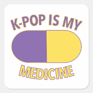Cuadrada Pegatina K-Pop Is My Medicine Ver 2
