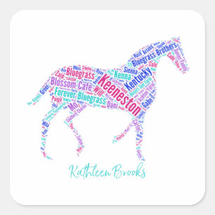 Cuadrada Pegatina Keeneston Horse Vinyl