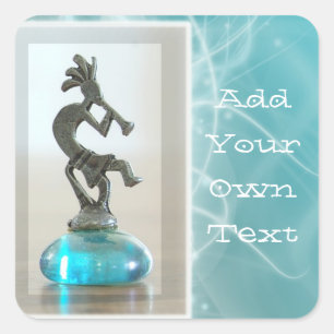 Cuadrada Pegatina Kokopelli