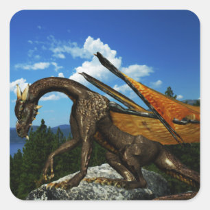 Cuadrada Pegatina Lake View