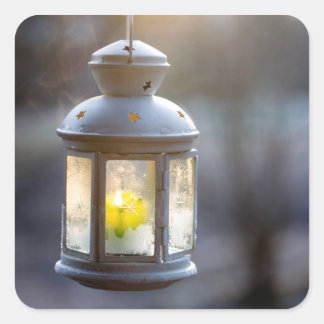 Cuadrada Pegatina Lantern