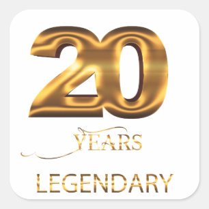 Cuadrada Pegatina legendaria 20 años