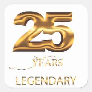 Cuadrada Pegatina legendaria 25 años