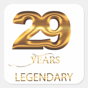 Cuadrada Pegatina legendaria de 29 años