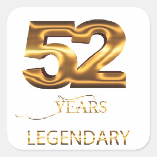 Cuadrada Pegatina legendaria de 52 años