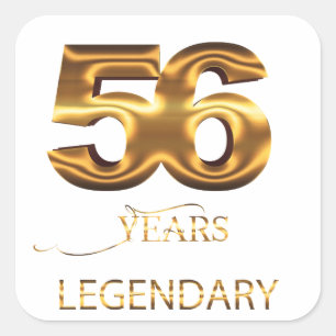 Cuadrada Pegatina legendaria de 56 años