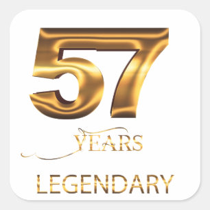 Cuadrada Pegatina legendaria de 57 años