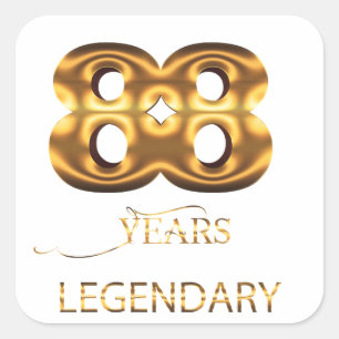 Cuadrada Pegatina legendaria de 88 años