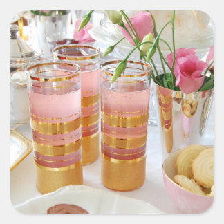 Cuadrada Pegatina Lemonade Rosa Tea Inglés