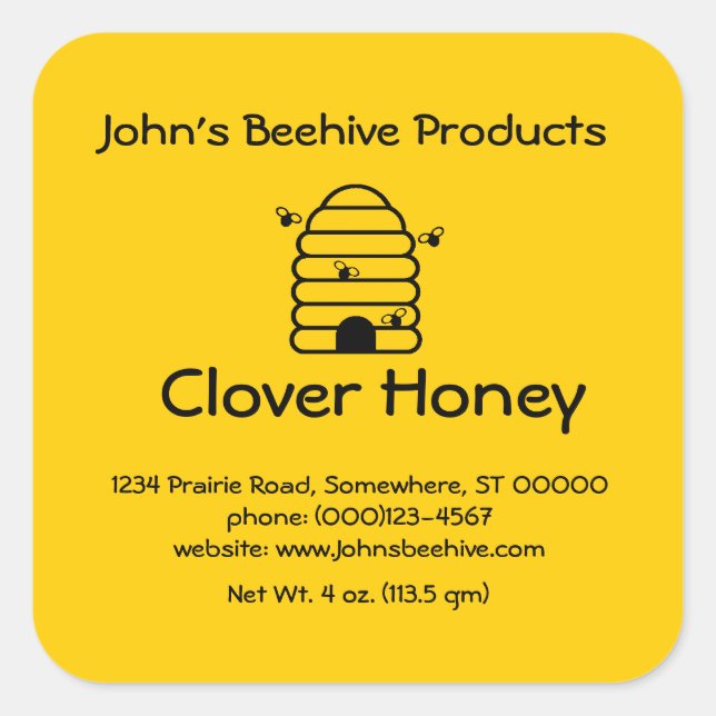 Cuadrada Pegatina (lg sq) - Honey Business (Anverso)