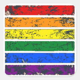 Cuadrada Pegatina LGBT arcoiris angustiado