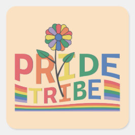 Cuadrada Pegatina LGBT de tribu de orgullo