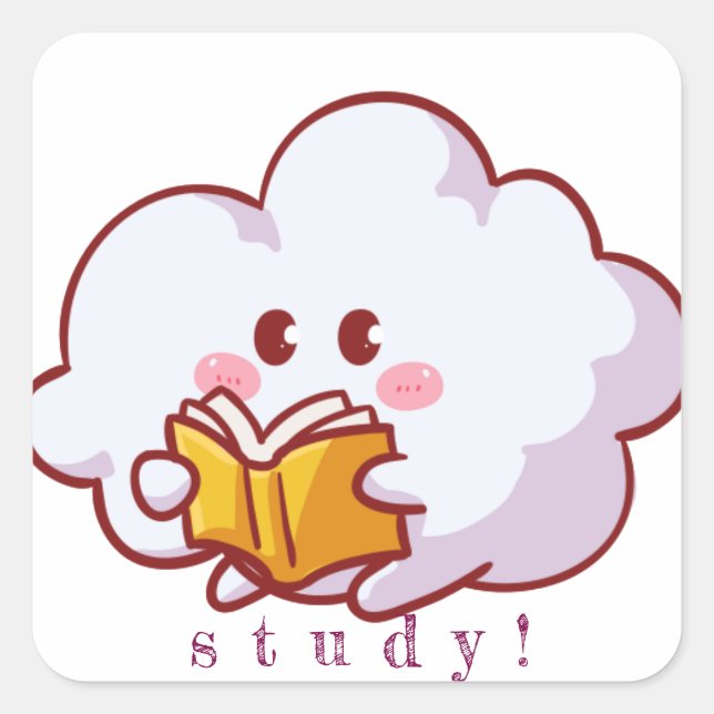 Cuadrada pegatina lindo. (Anverso)