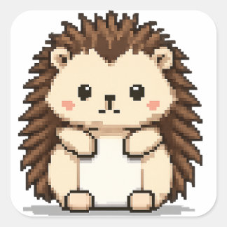 Cuadrada pegatina lindo de hedgehog