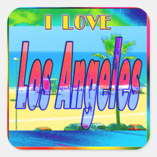 Cuadrada pegatina "Los Angeles 2"