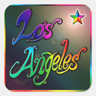 Cuadrada pegatina "Los Angeles Star 1"
