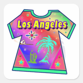 Cuadrada pegatina "Los Angeles Vivid 3"
