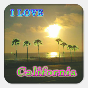 Cuadrada pegatina "Lovely California 2"