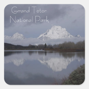 Cuadrada Pegatina magnífico del parque nacional de Teton