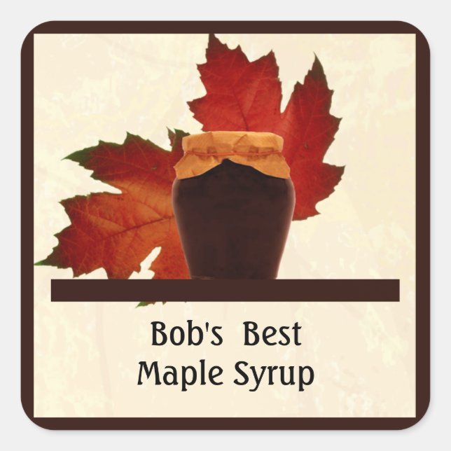 Cuadrada Pegatina "Maple Syrup Square" (Anverso)