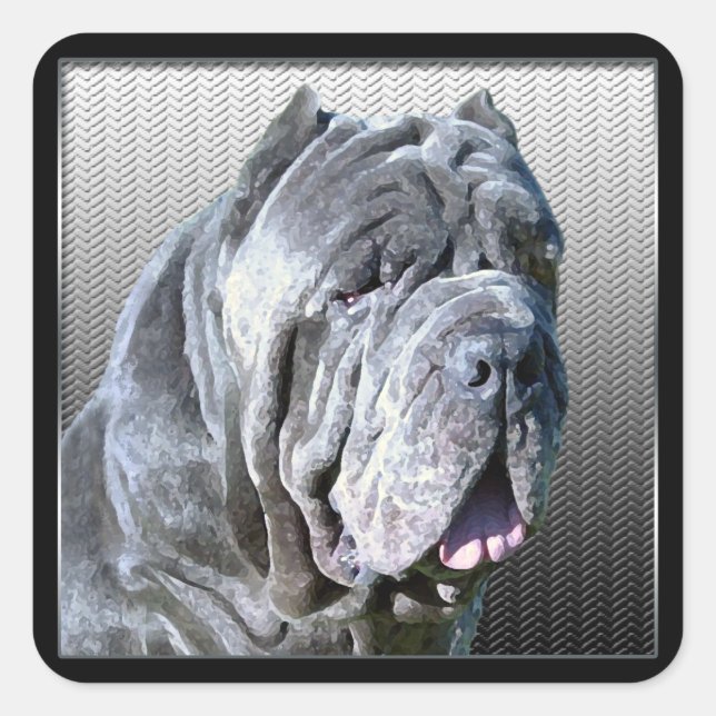Cuadrada Pegatina Mastiff de Neapolitano (Anverso)