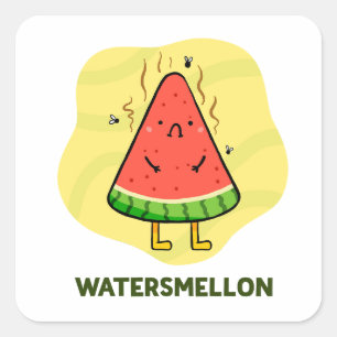 Cuadrada Pegatina Melon Pun con olor a agua