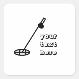 Cuadrada Pegatina mínimo de detección metalizado