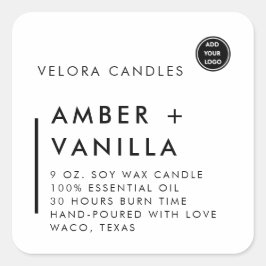 Cuadrada Pegatina moderno de empaque con olor a velas Minim