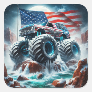 CUADRADA PEGATINA MONSTER TRUCK